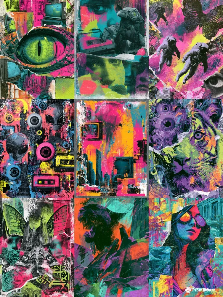 Trippy Neon Collage Chaoses