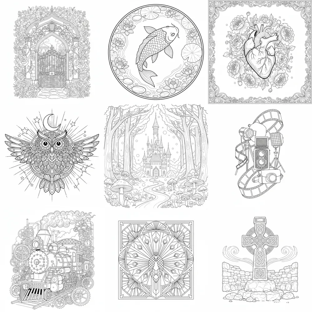 Elite Line Art Coloring Pages