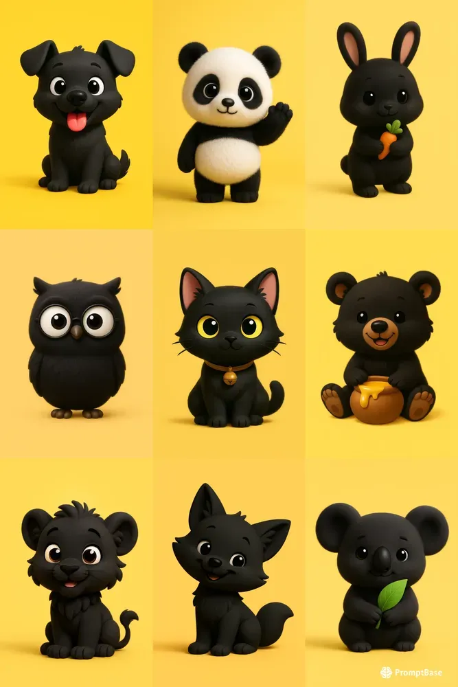 Cute 3D Cartoon Characters