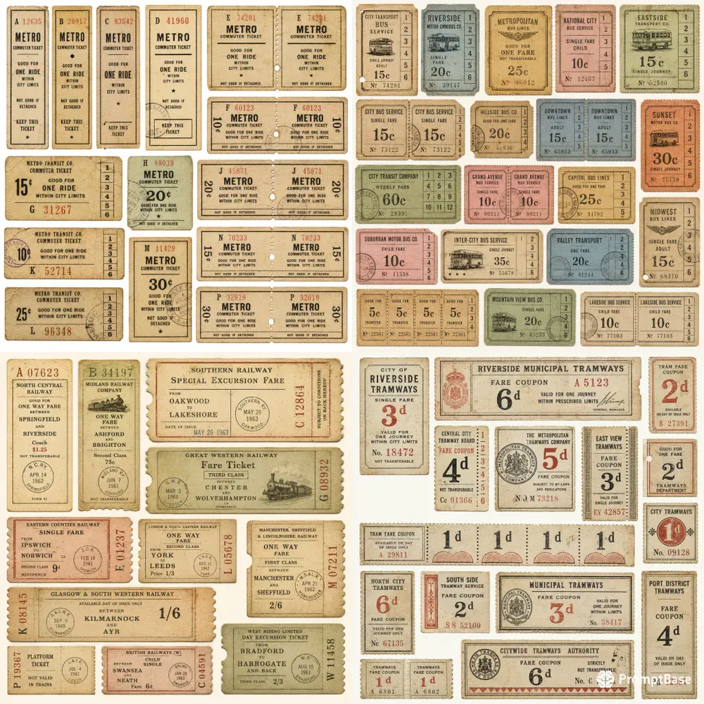 Vintage Transit Tickets