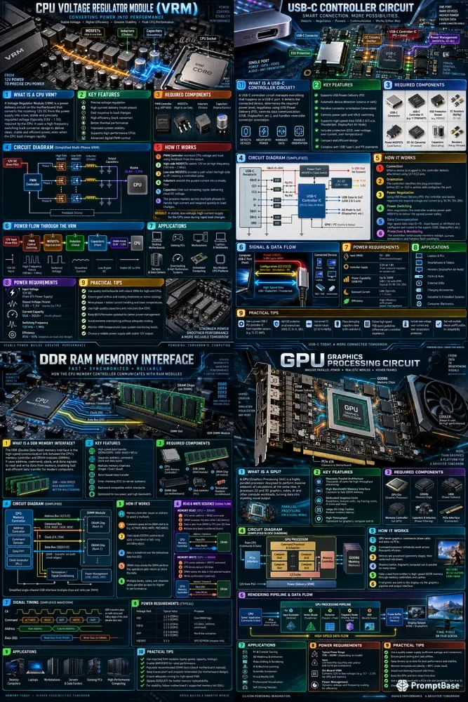 Computer Circuit Technology Infographics