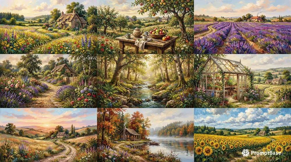 Cottagecore Impasto Tv Wall Art