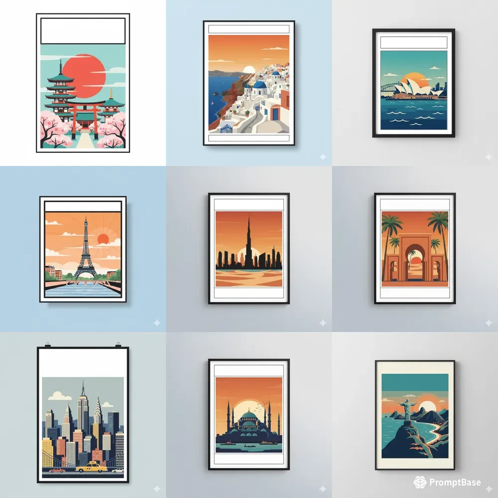 Minimalist Vintage Travel Poster Packs