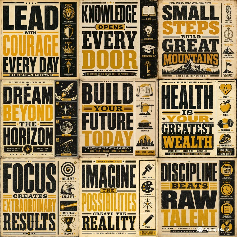 Vintage Motivational Quote Posters