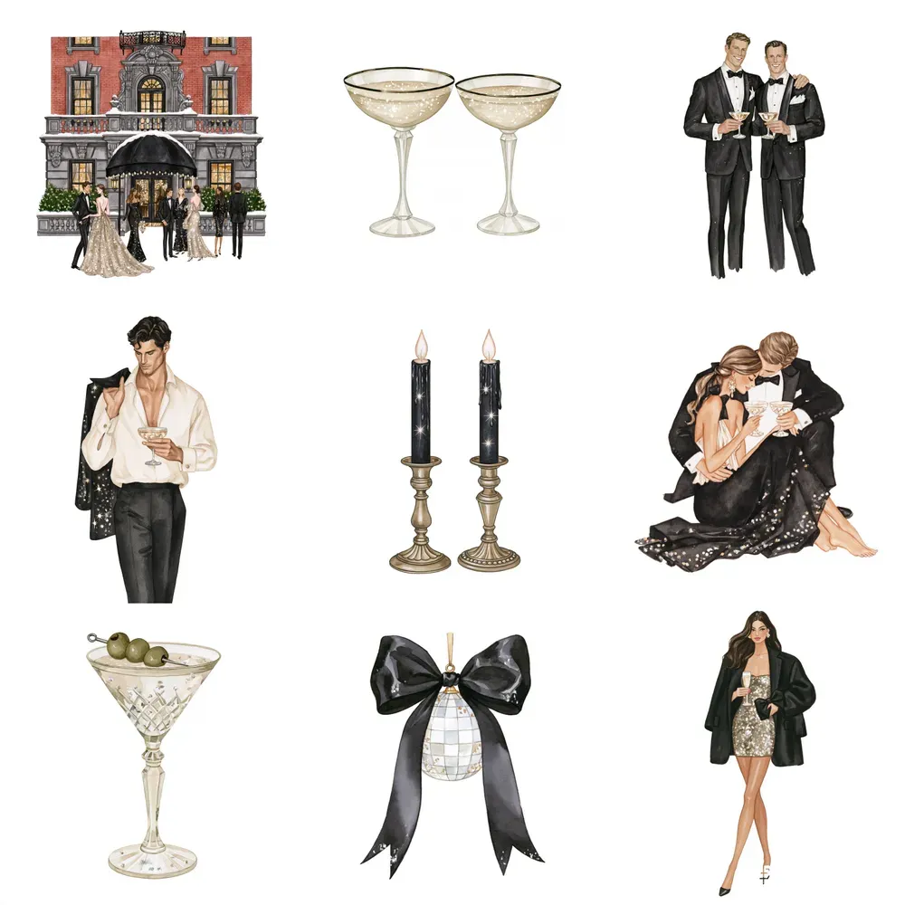 Black Tie New Year Watercolors