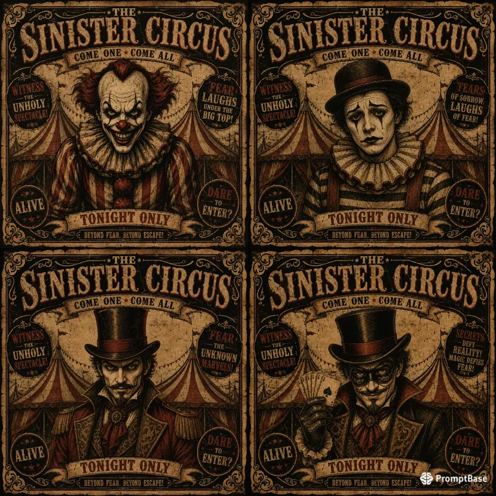 Vintage Horror Circus Posters