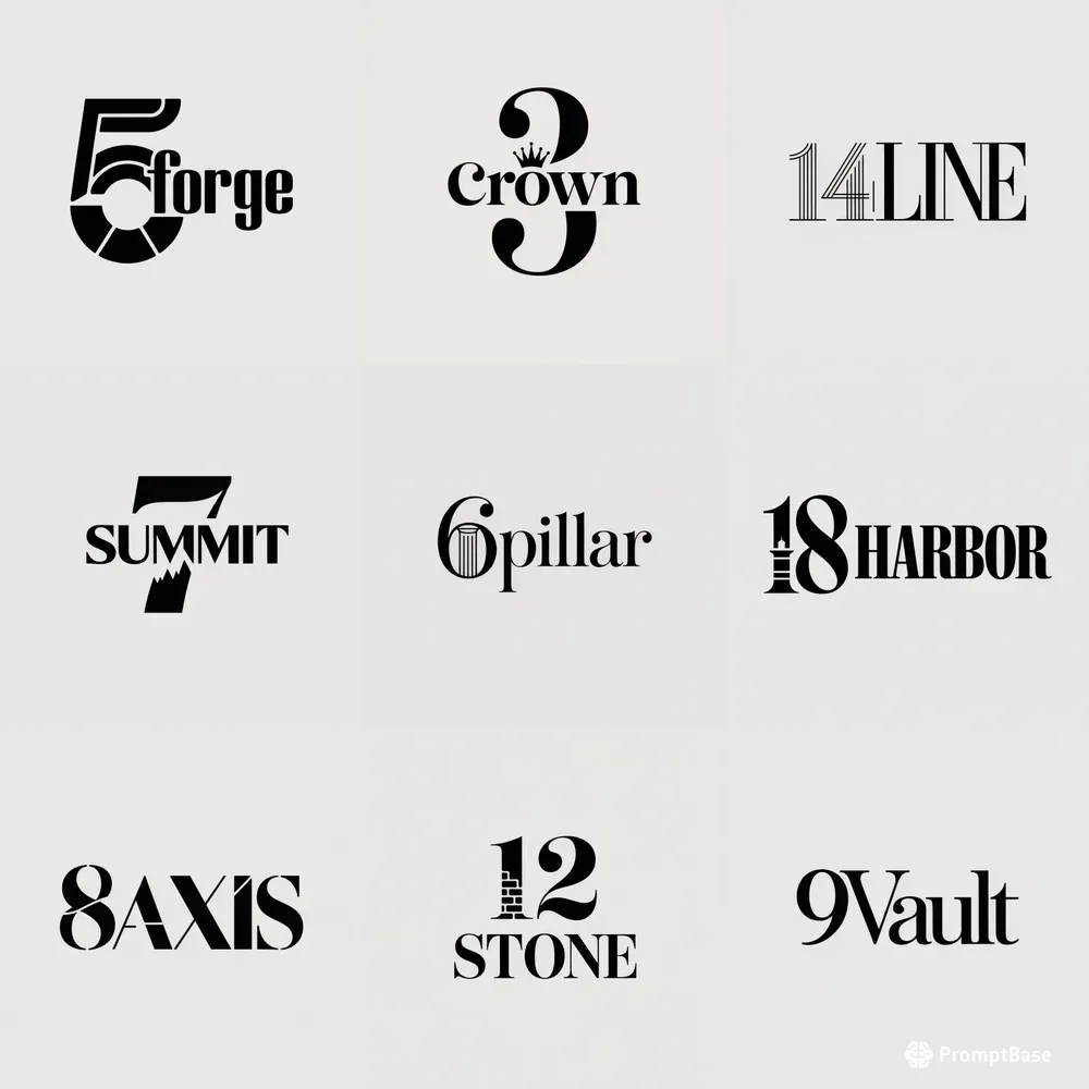 High End Numeric Logo Frameworks