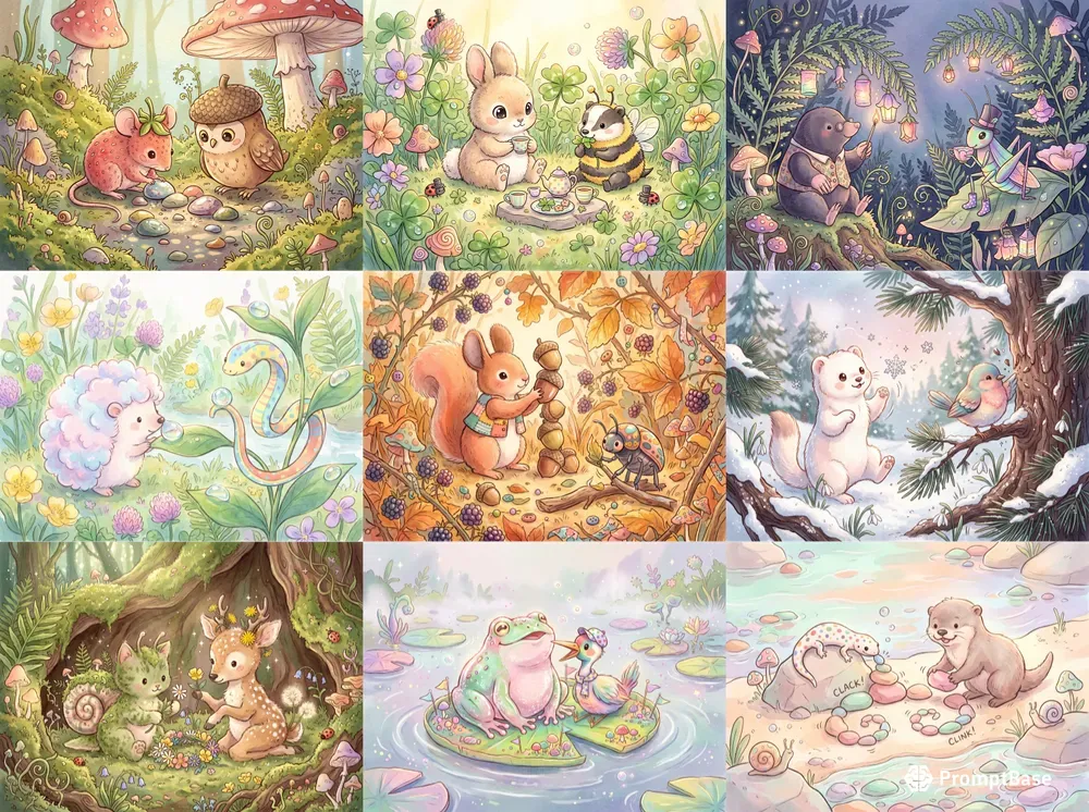 Charming Storybook Watercolor Art