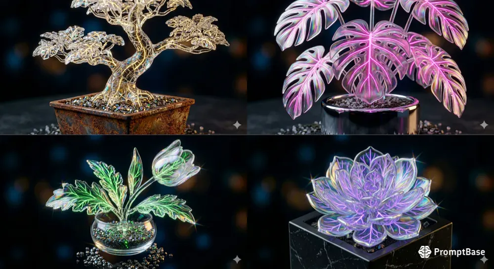 Cybernetic Holographic Glass Botanicals A