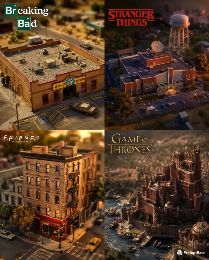 Miniatures Of Buildings From The Tv Series