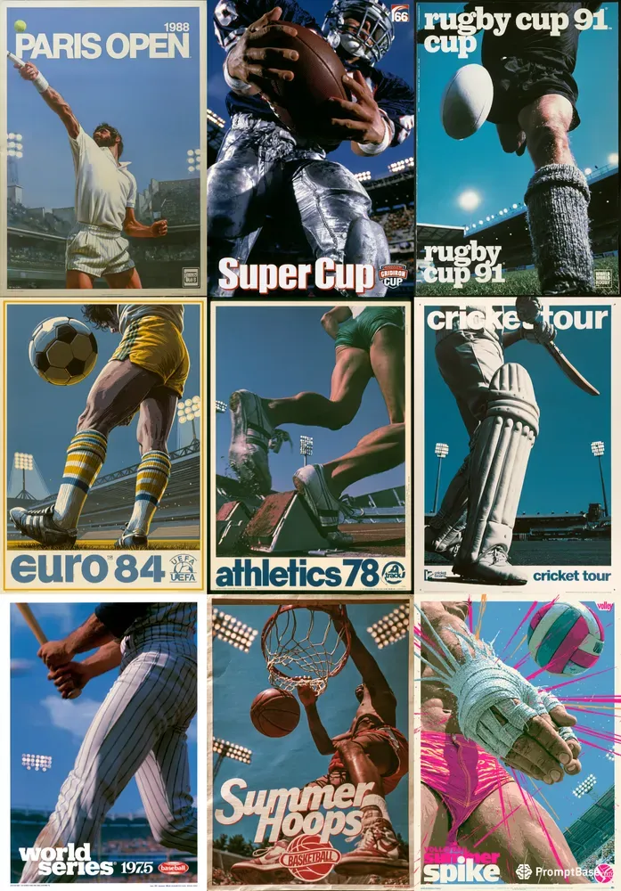 Retro Outdoor Stadium Sports Posters