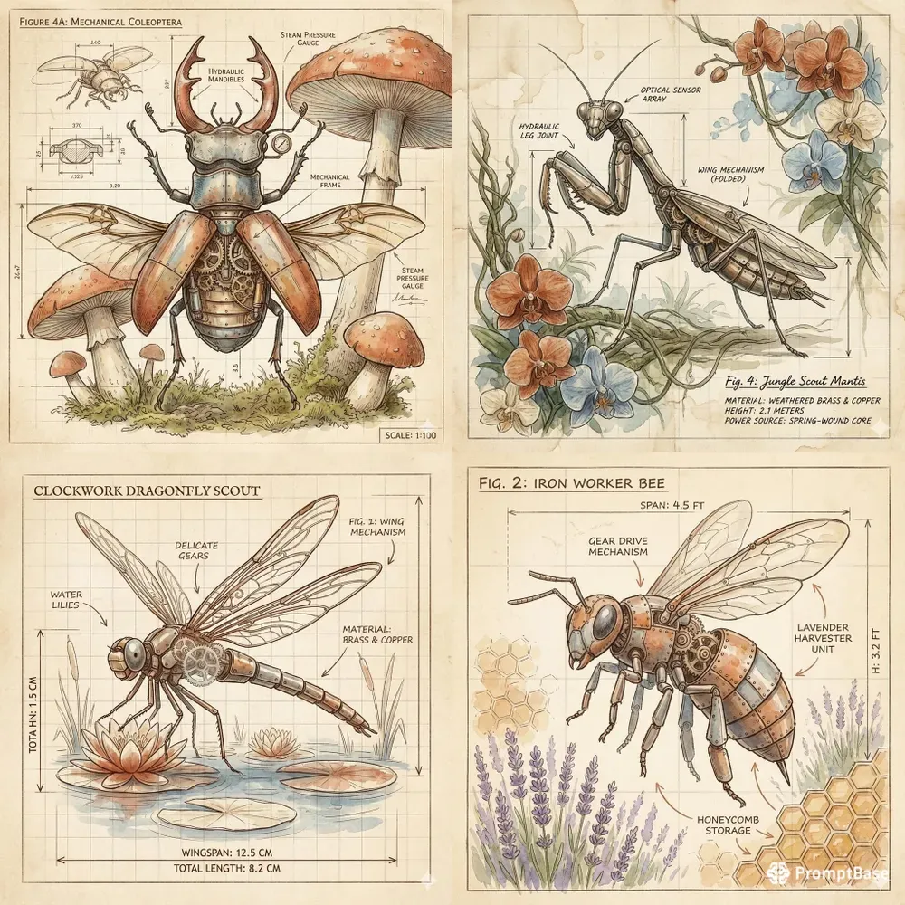 Bio Mech Insect Blueprints