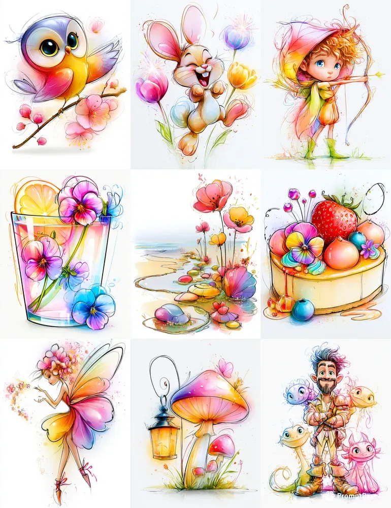 Whimsical Spring Fantasy Clipart