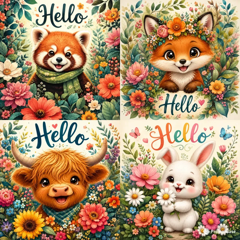 Whimsical Floral Character Portraits