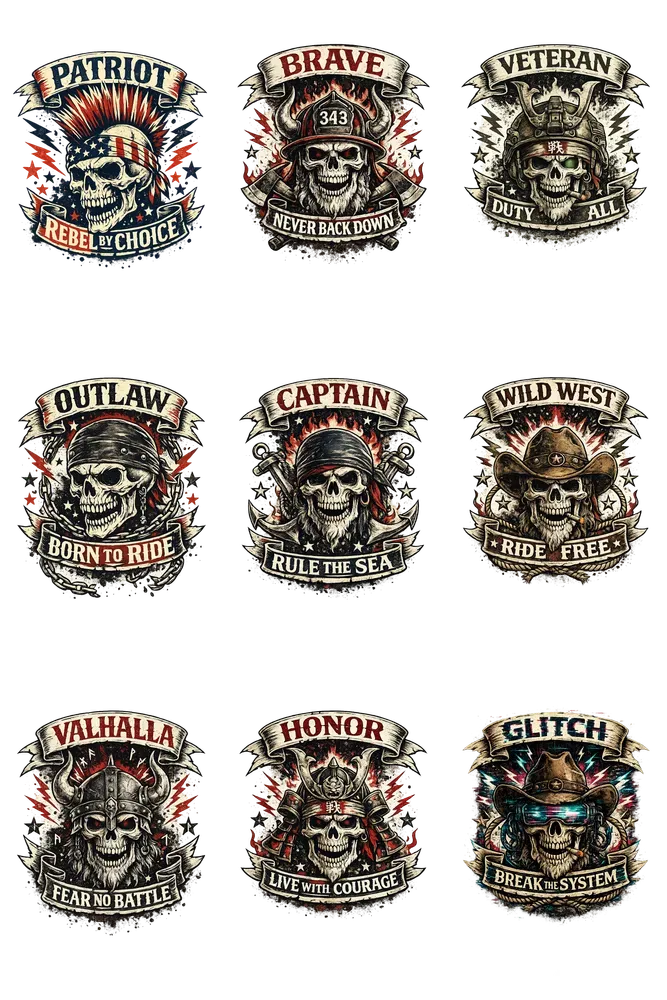 Vintage Skull Tshirt Design Packs