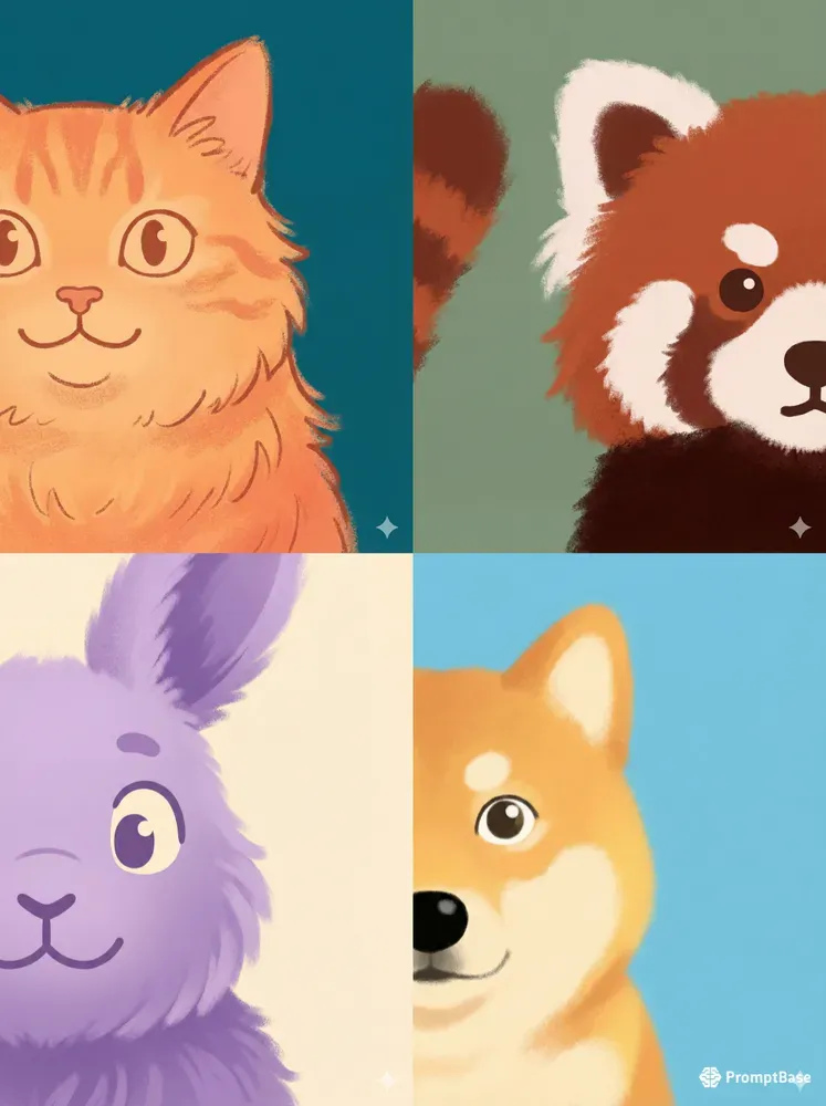 Minimalist Fleece Animal Portraits
