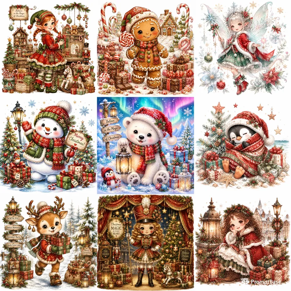 Whimsical Christmas Storybook Art