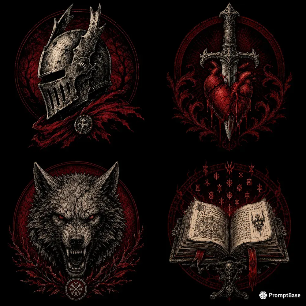 Dark Fantasy Woodcut Illustrations