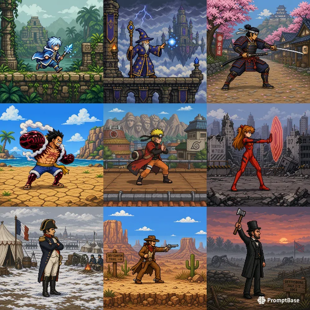 Retro Game Pixel Character Art