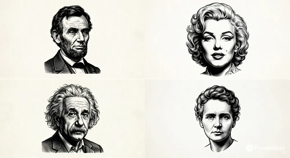 Engraved Portrait Illustrations