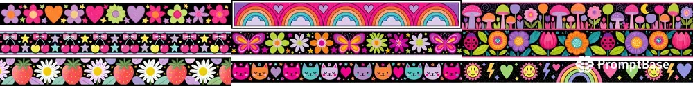 Bright Washi Tape Strips