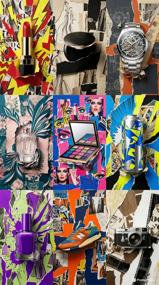 Torn Paper Collage Products