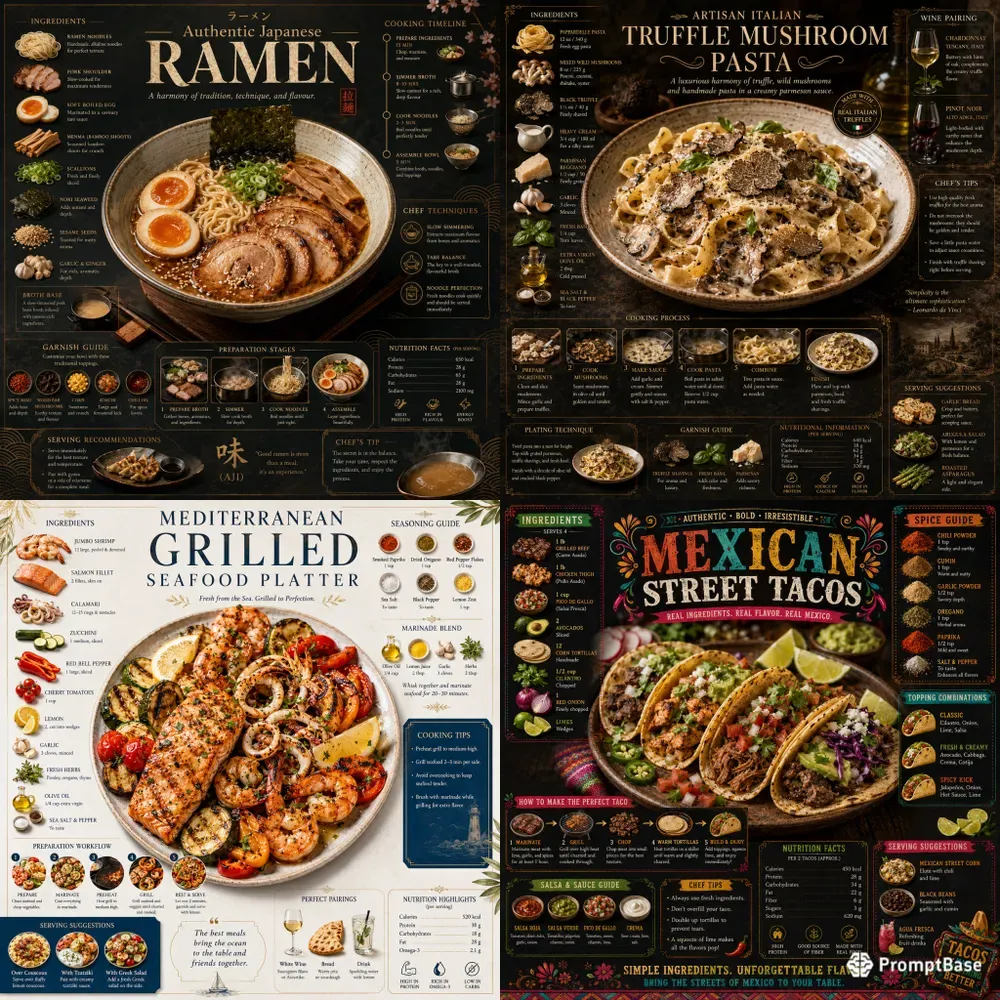 Gourmet Food Infographic Kits