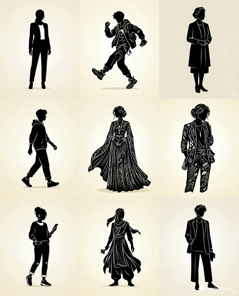 Minimal Silhouette Characters