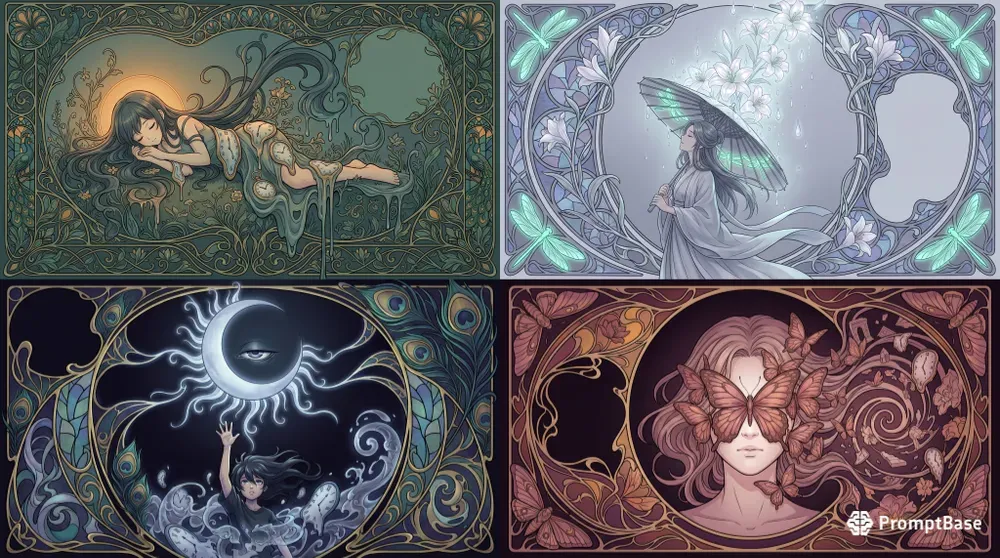 Surrealist Art Nouveau Anime