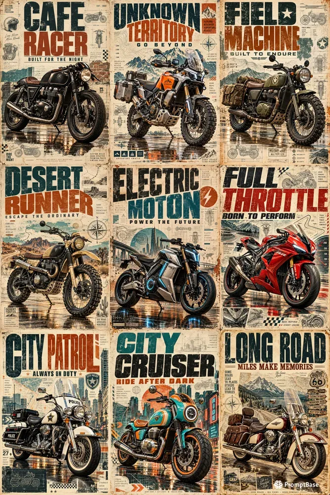 Vintage Motorcycle Posters