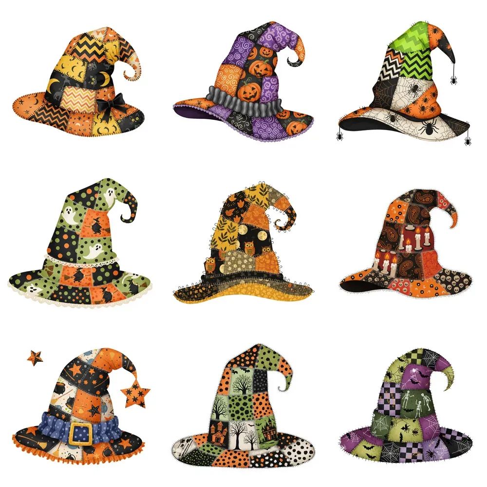 Halloween Patchwork Witchs Hats