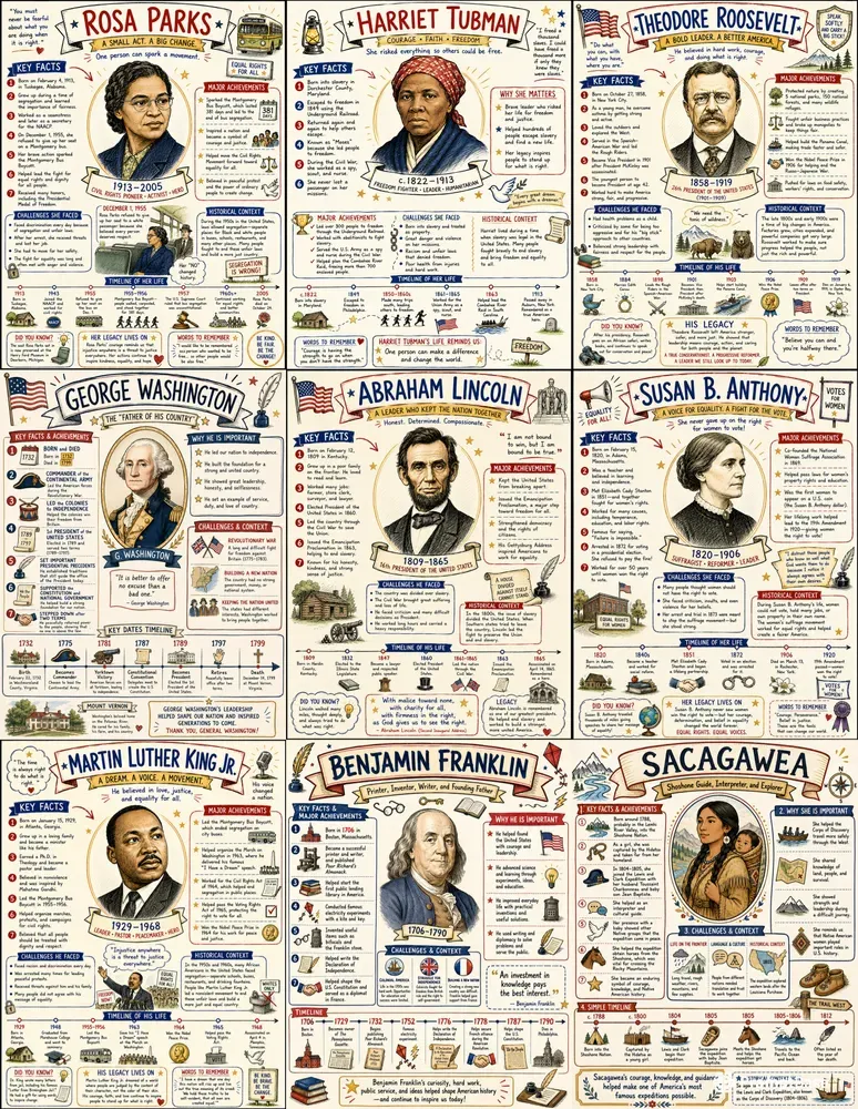 Us Historical Figures Sketchnotes