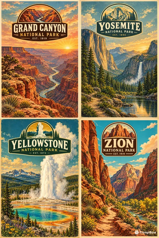 Vintage National Park Poster Art