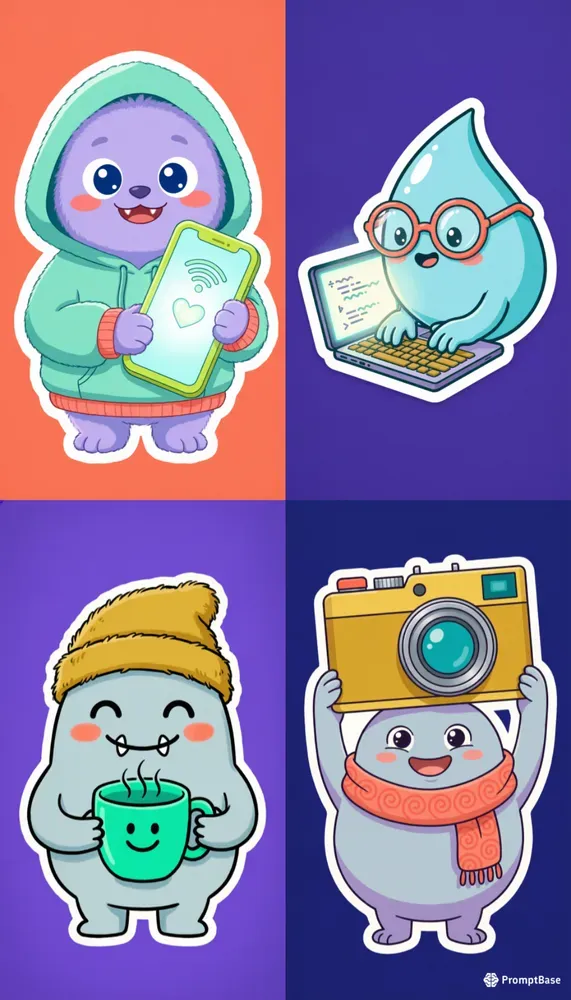 Startup Mascot Diecut Stickers