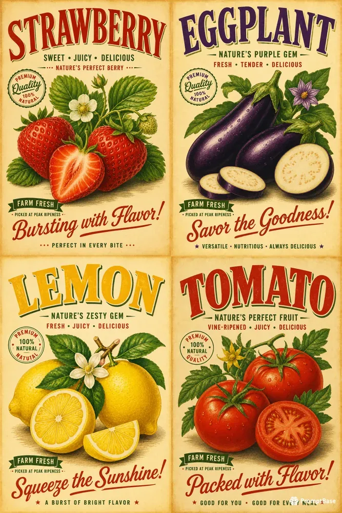 Vintage Produce Posters