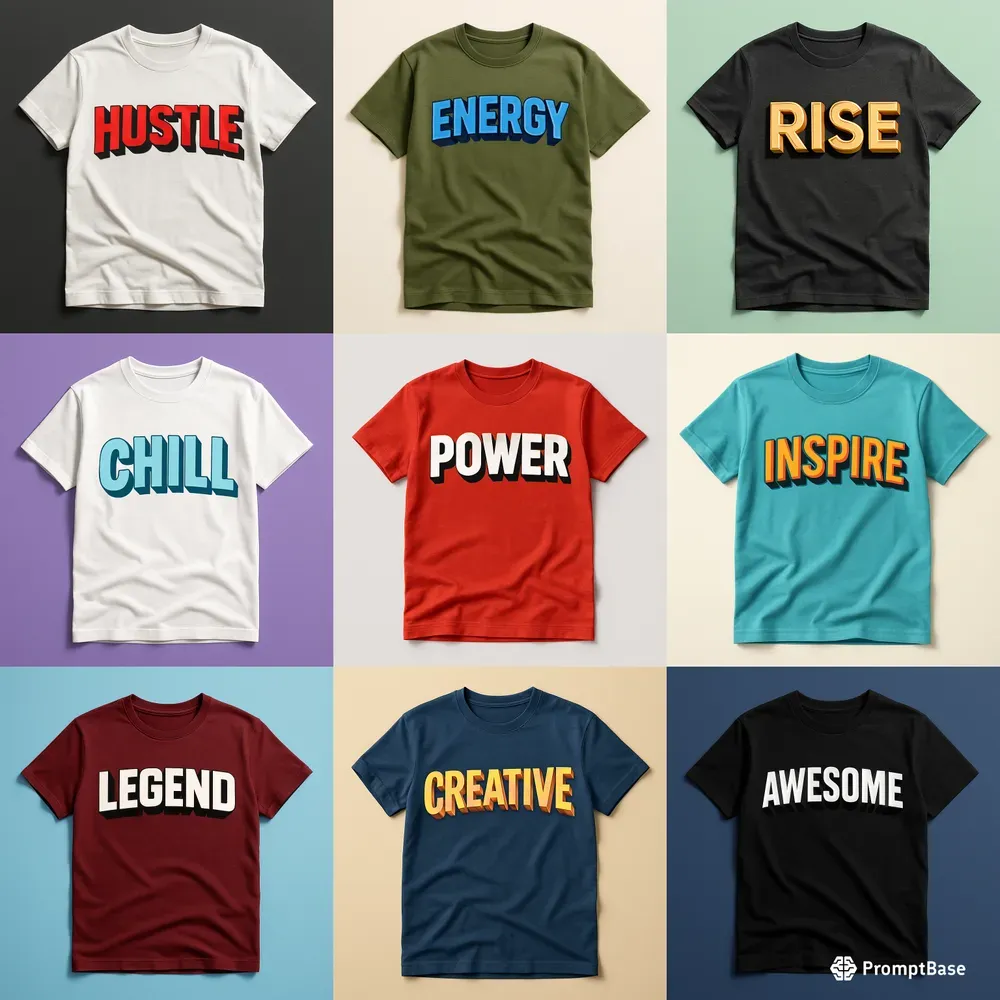 Bold 3D Typography Tshirt Mockups