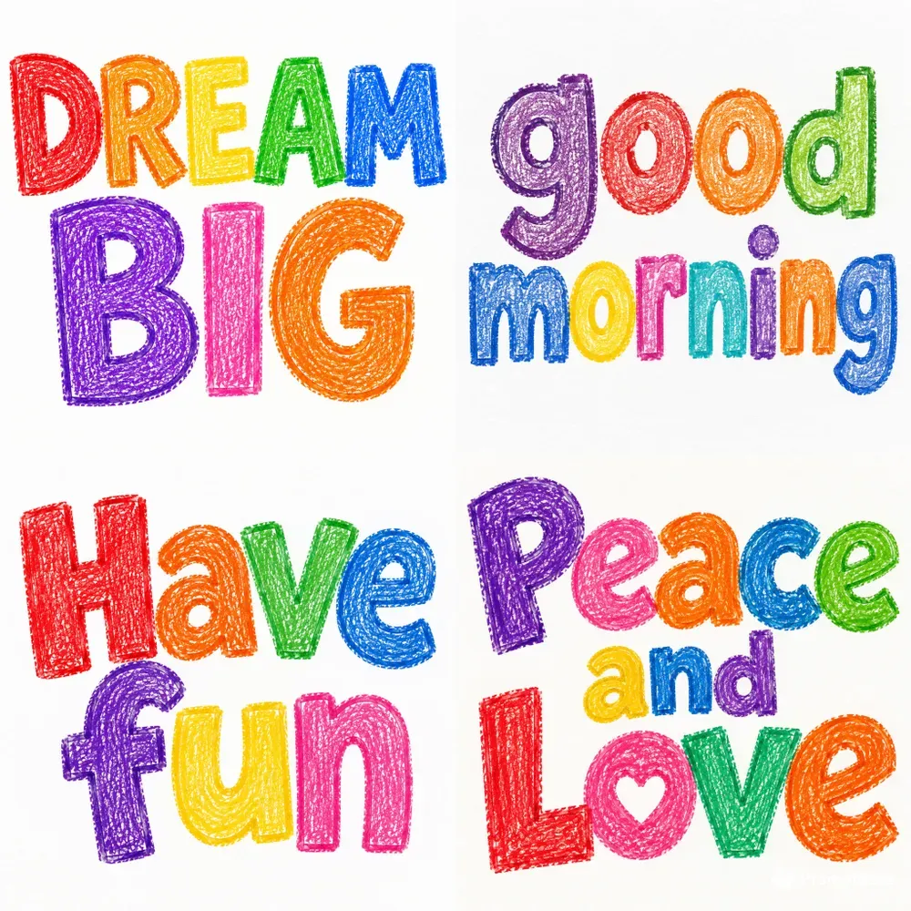 Playful Crayon Art Typography Generator