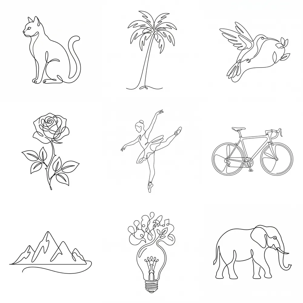 Minimalist Single Line Vector Prints