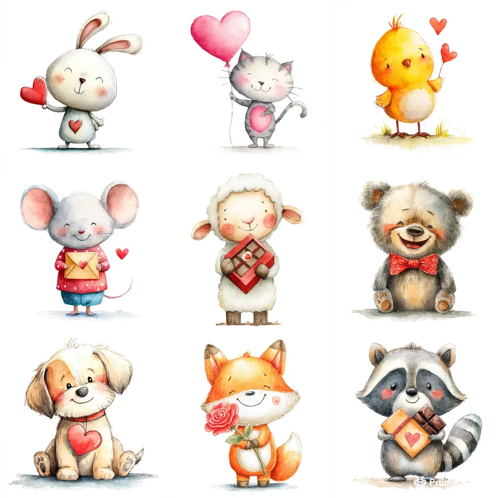 Cute Valentine Animal Clipart Images