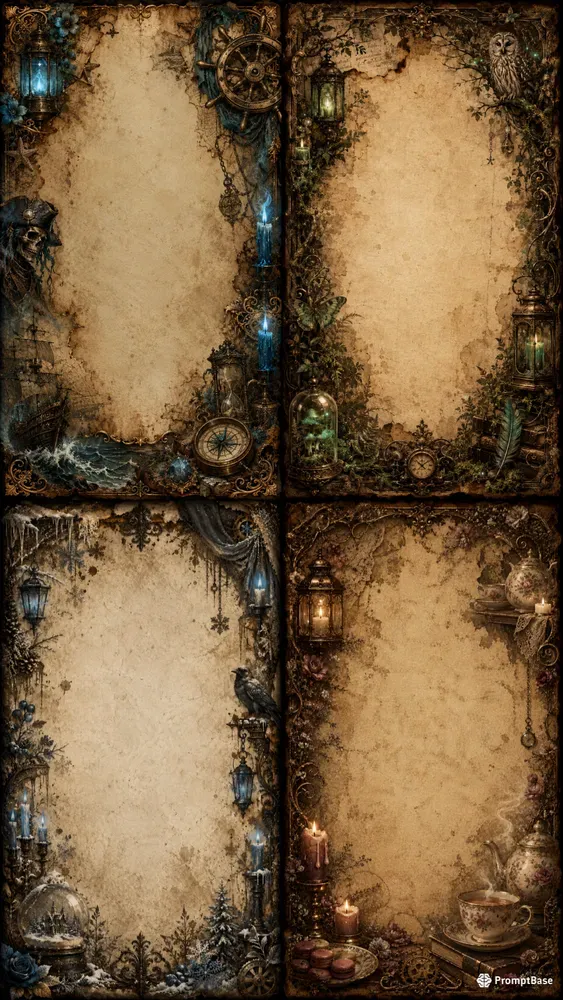 Vintage Gothic Journal Frames