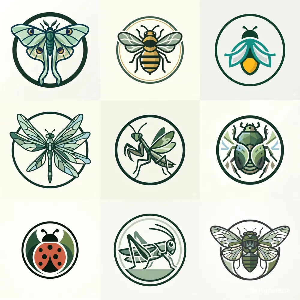 Modern Forest Insect Emblems