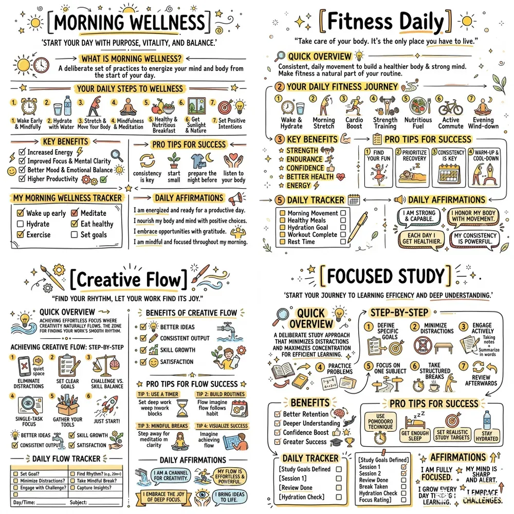 Daily Routine Doodle Blueprints