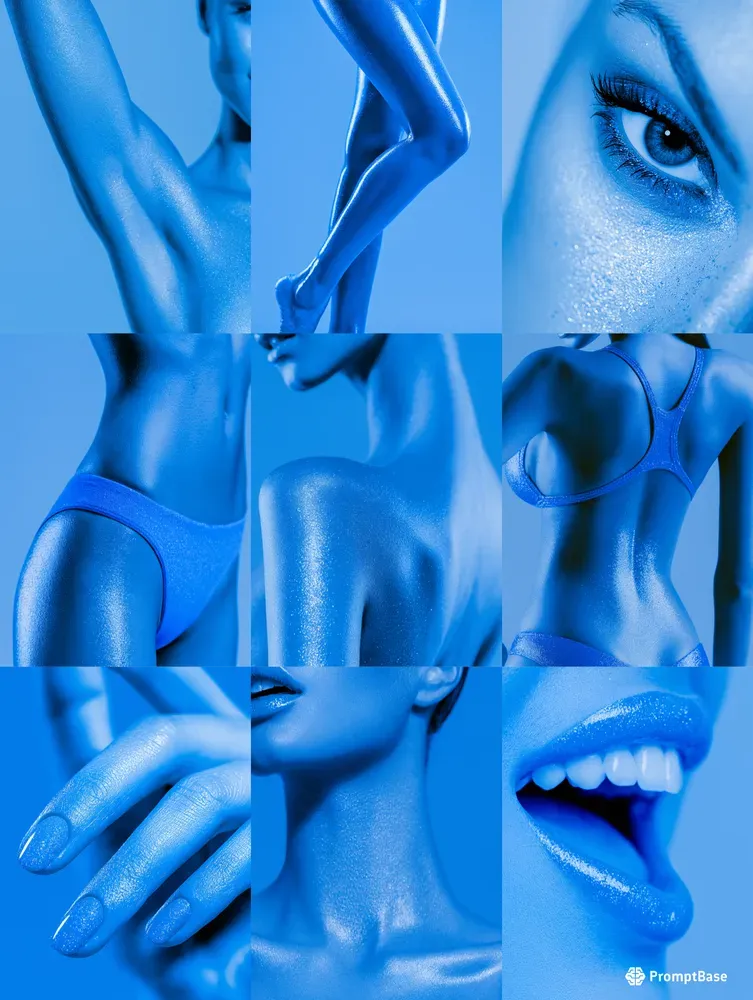 Blue Glitter Beauty Closeups