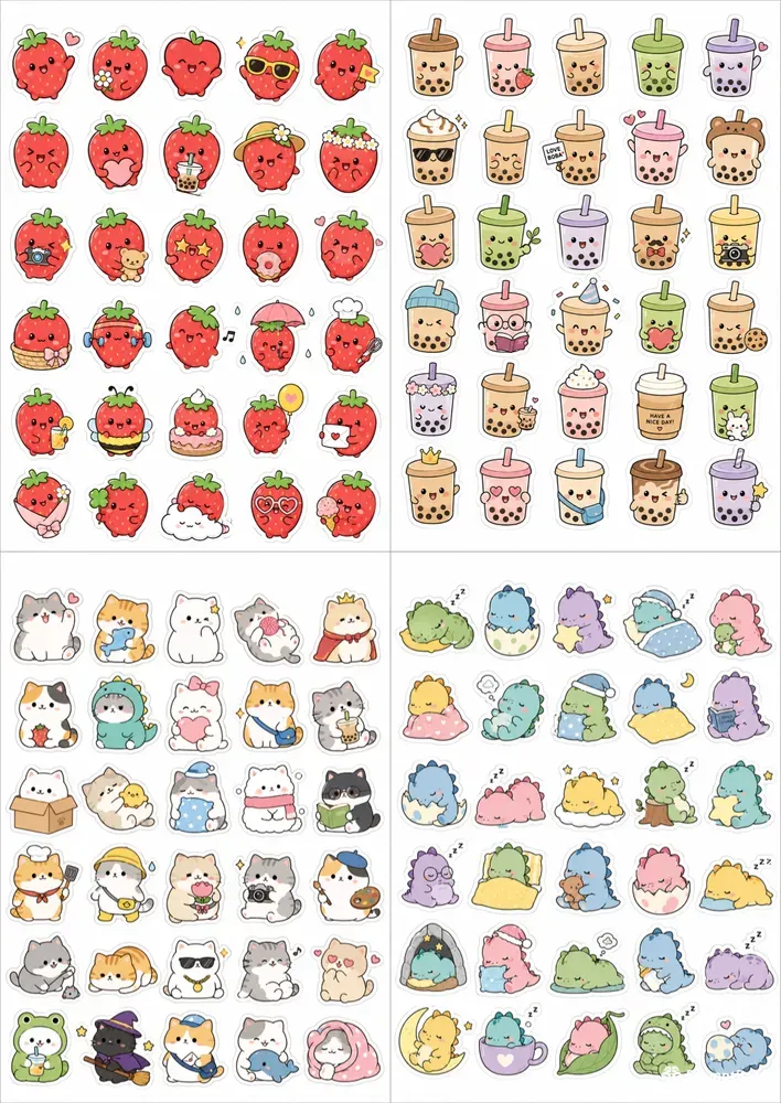 Printable Kawaii Stickers Printable A4