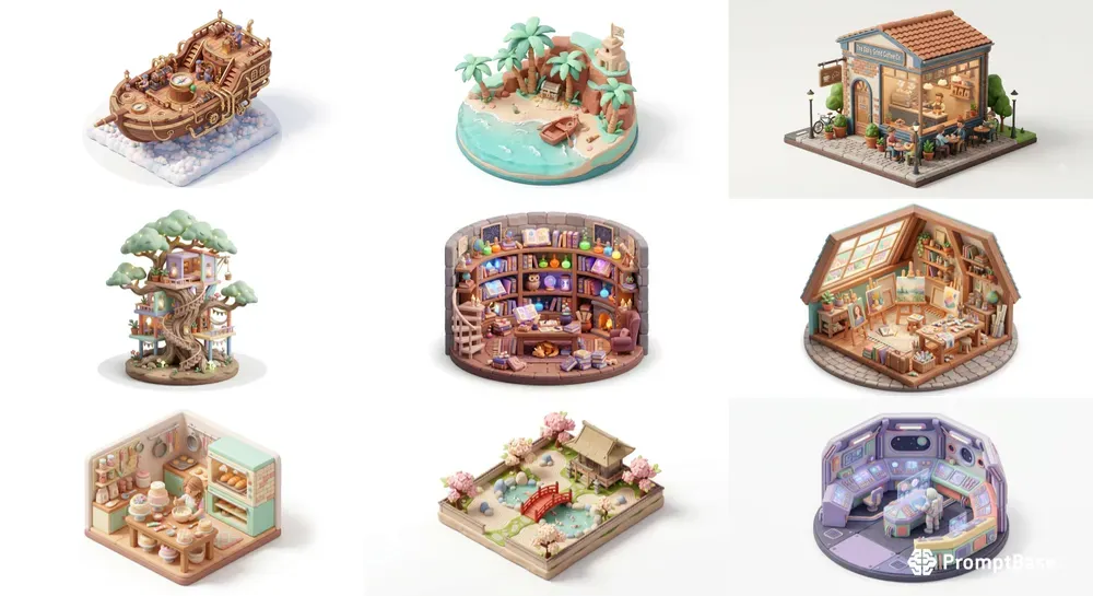 Cute 3D Isometric Dioramas