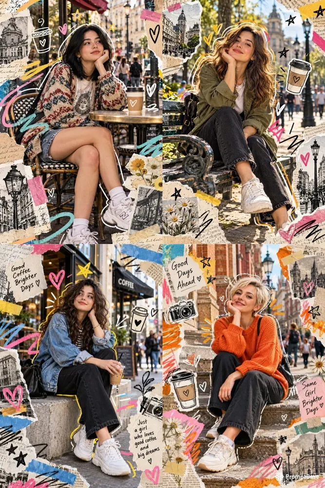 Playful Artistic Urban Portrait Collages