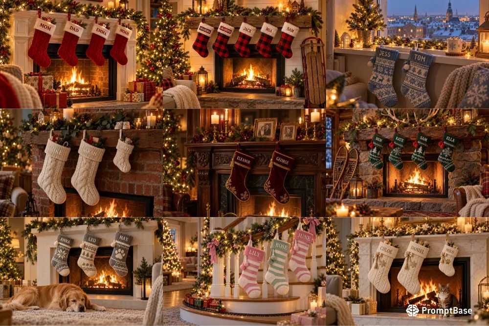 Family Name Christmas Stocking Photos