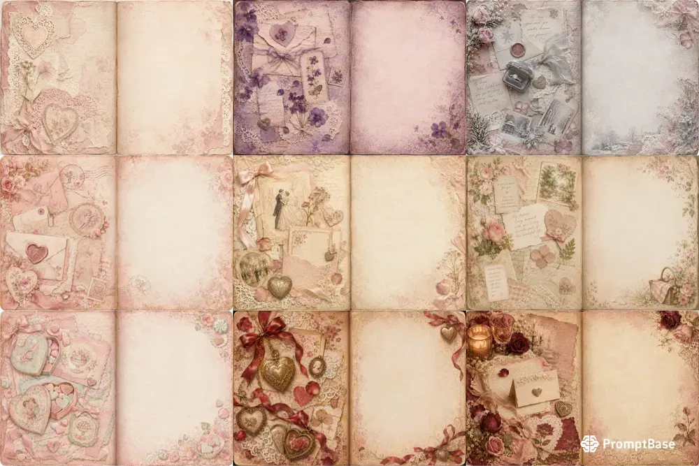 Valentine Romance Journal Spreads