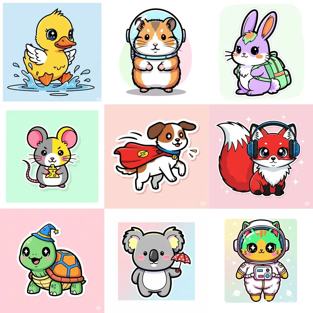 Adorable Kawaii Animal Stickers
