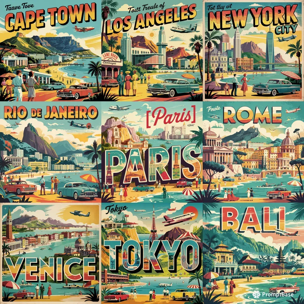 1950s Travel Posters Of Any City